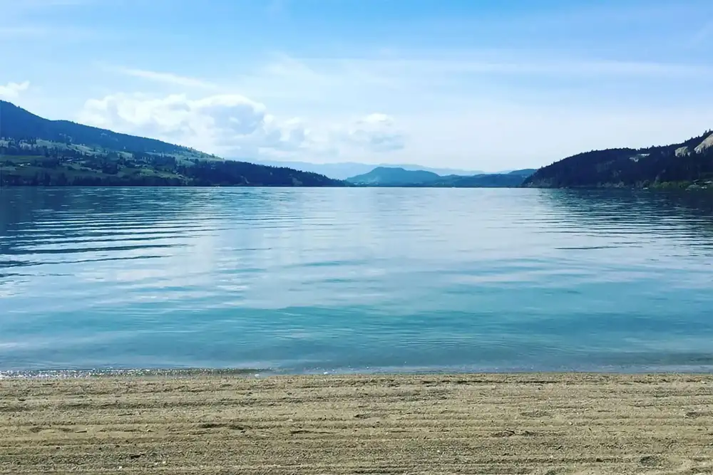 Kalamalka Lake beach at Oyama